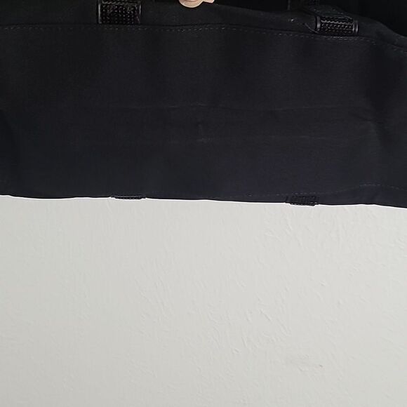 Victoria's Secret Black Tote, Metallic Trim, Logo in Shiny Gold on Front, NWT - Picture 8 of 9